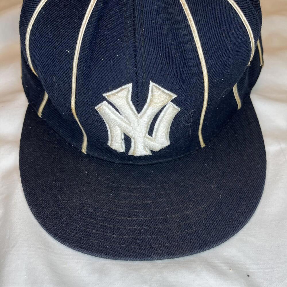 American Needle MLB Wool New York Yankees Pin Stripe Fitted Hat 7 1/2 ~ Vintage - Picture 3 of 6